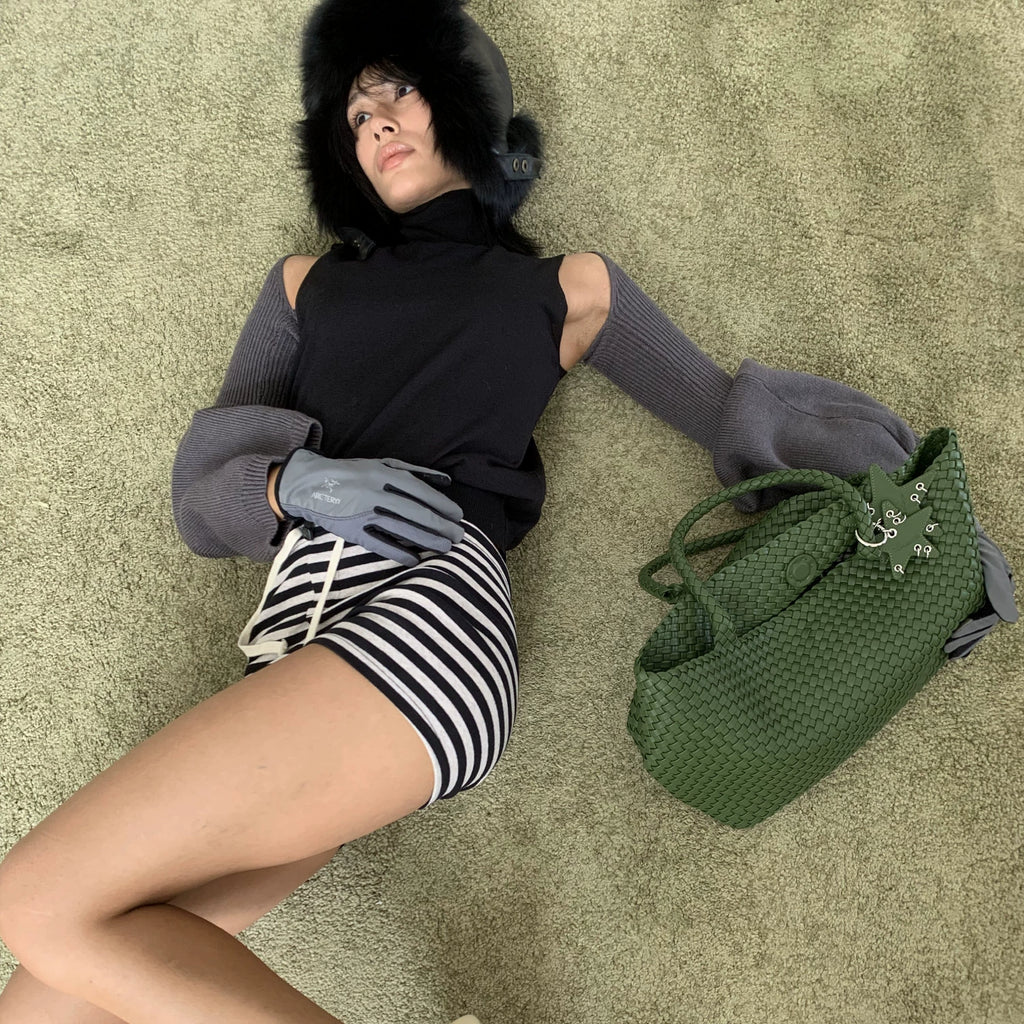 ECODAY Woven Tote Shoulder Carry Large Capacity Bag