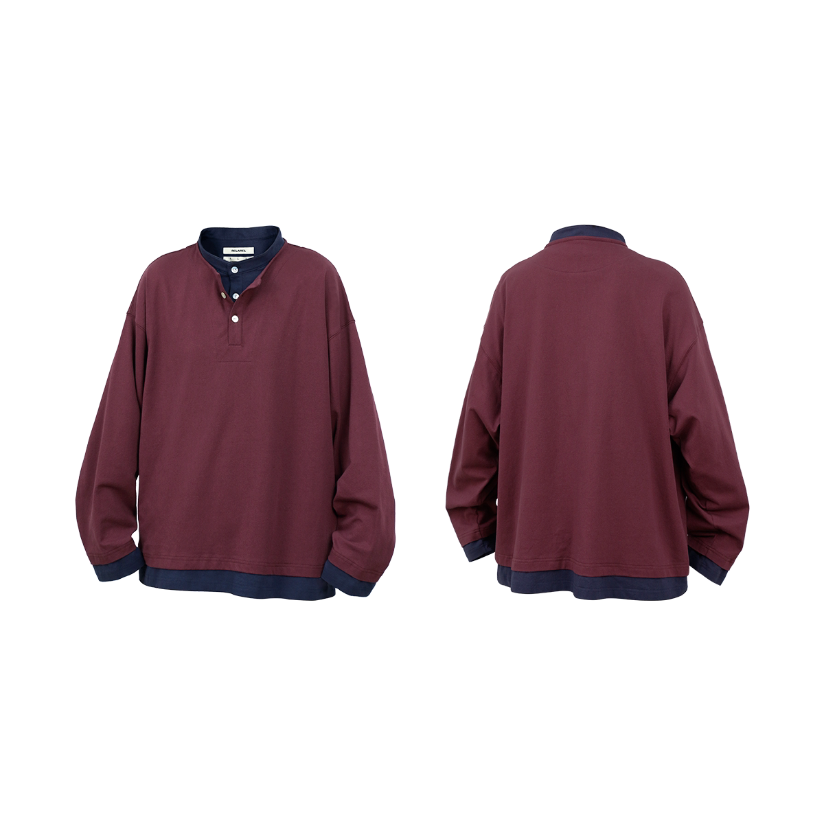 RELABEL Fake Two-piece Color Matching Casual Versatile Long Sleeves