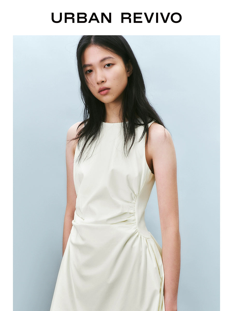 URBAN REVIVO Temperament Pleated Waist Short Dress