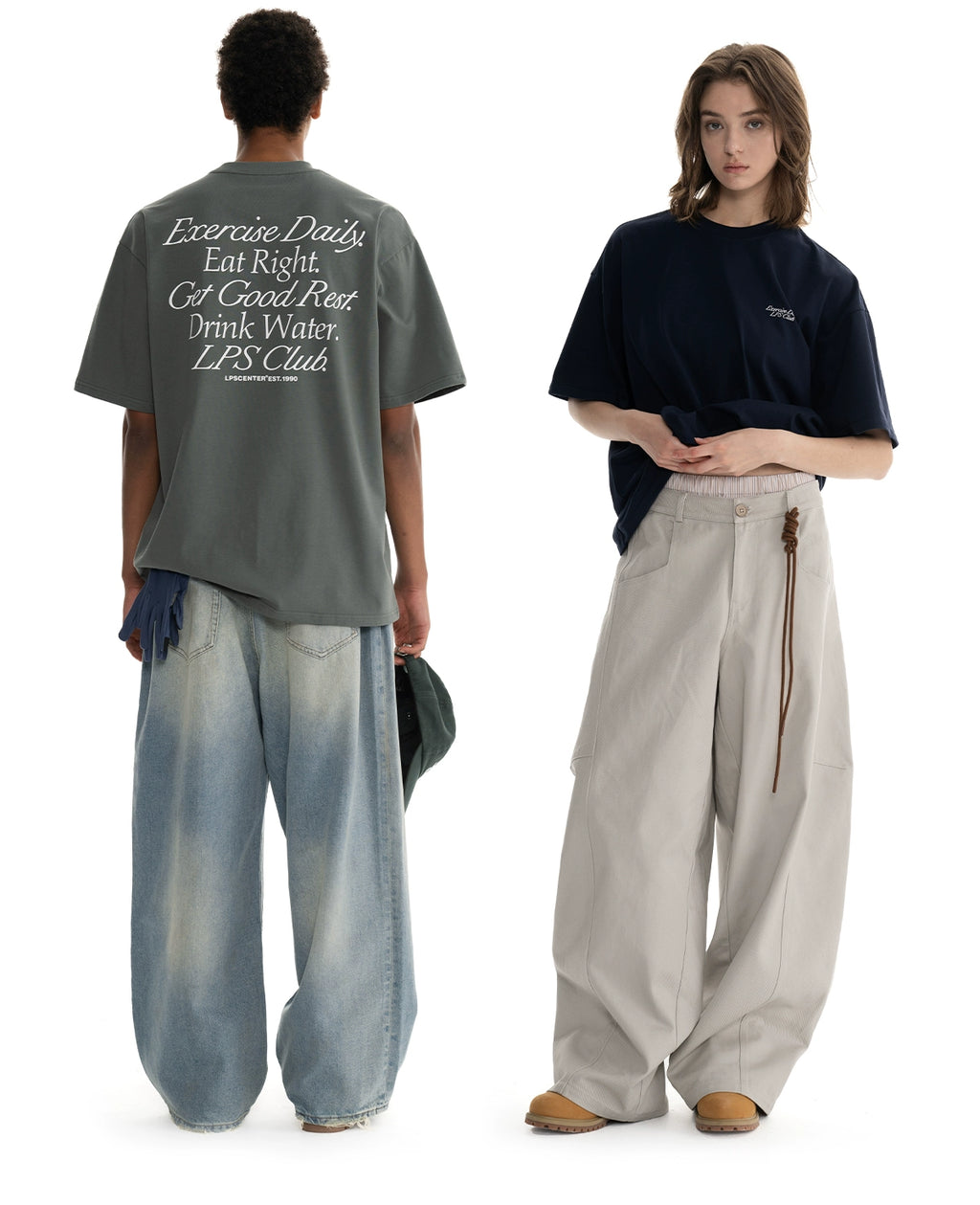 Loopsoon Back Letter Print Loose Tee