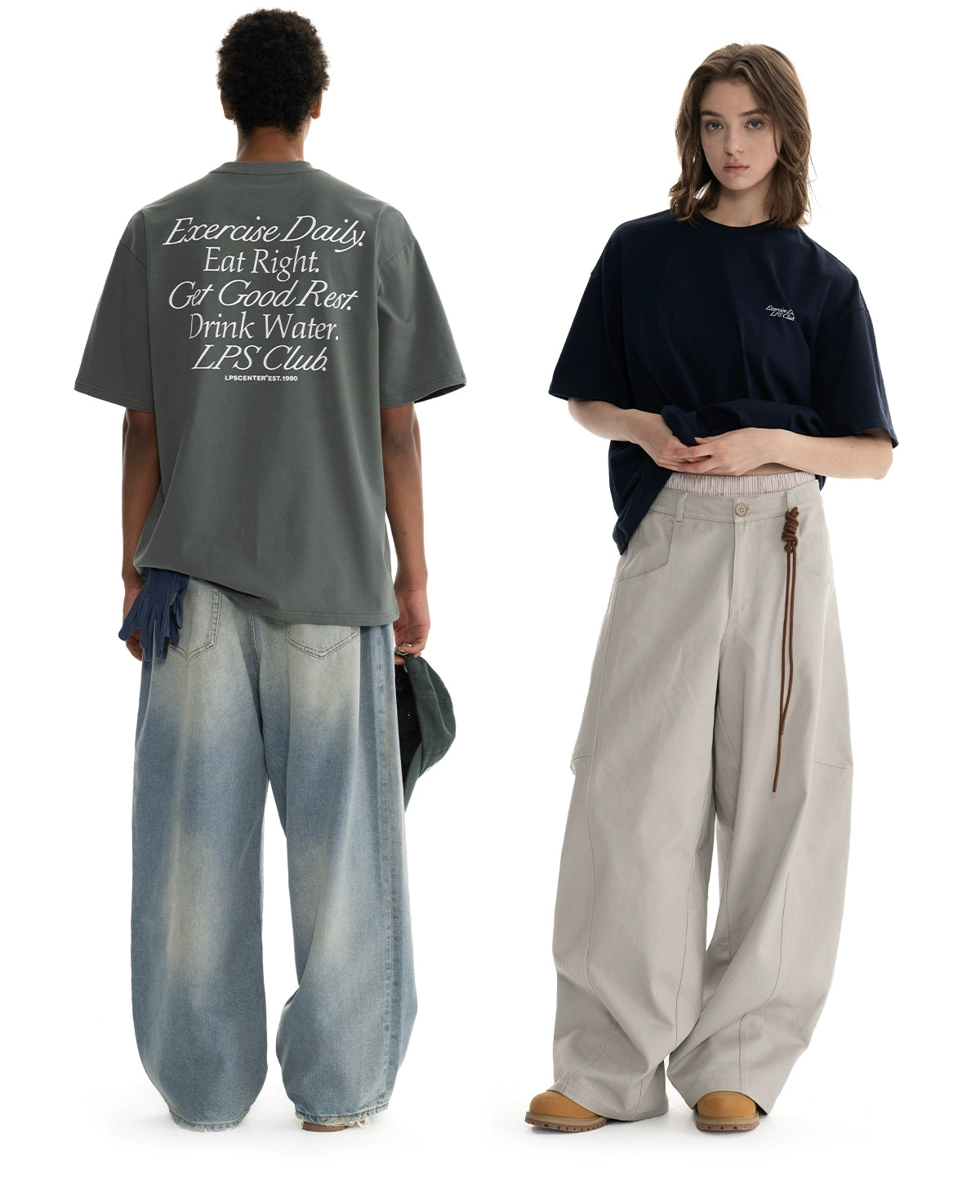 Loopsoon Back Letter Print Loose Tee