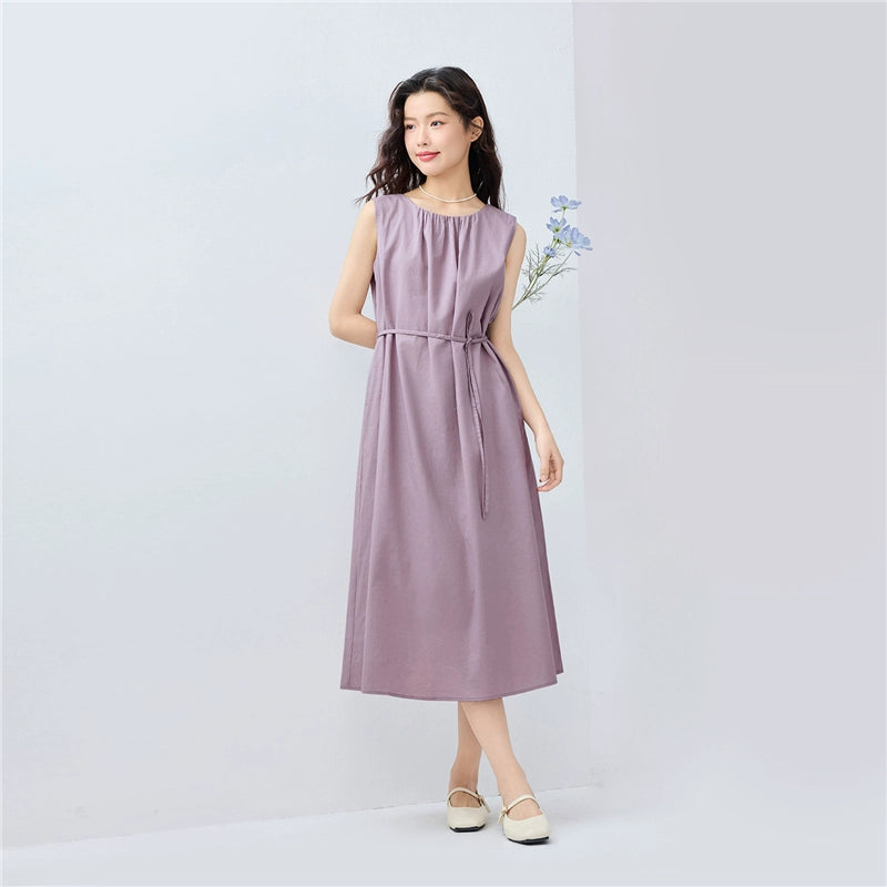 Giordano Strap-up Pleated Crew Neck Vest Dress