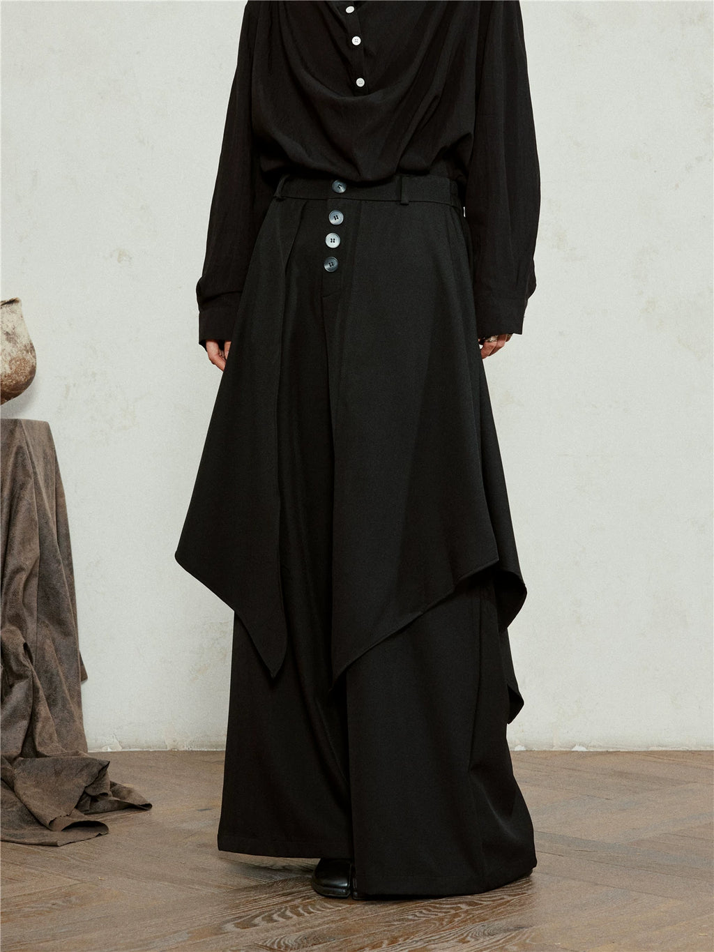 SUNYVONNE Irregular Casual Wide-leg Pants