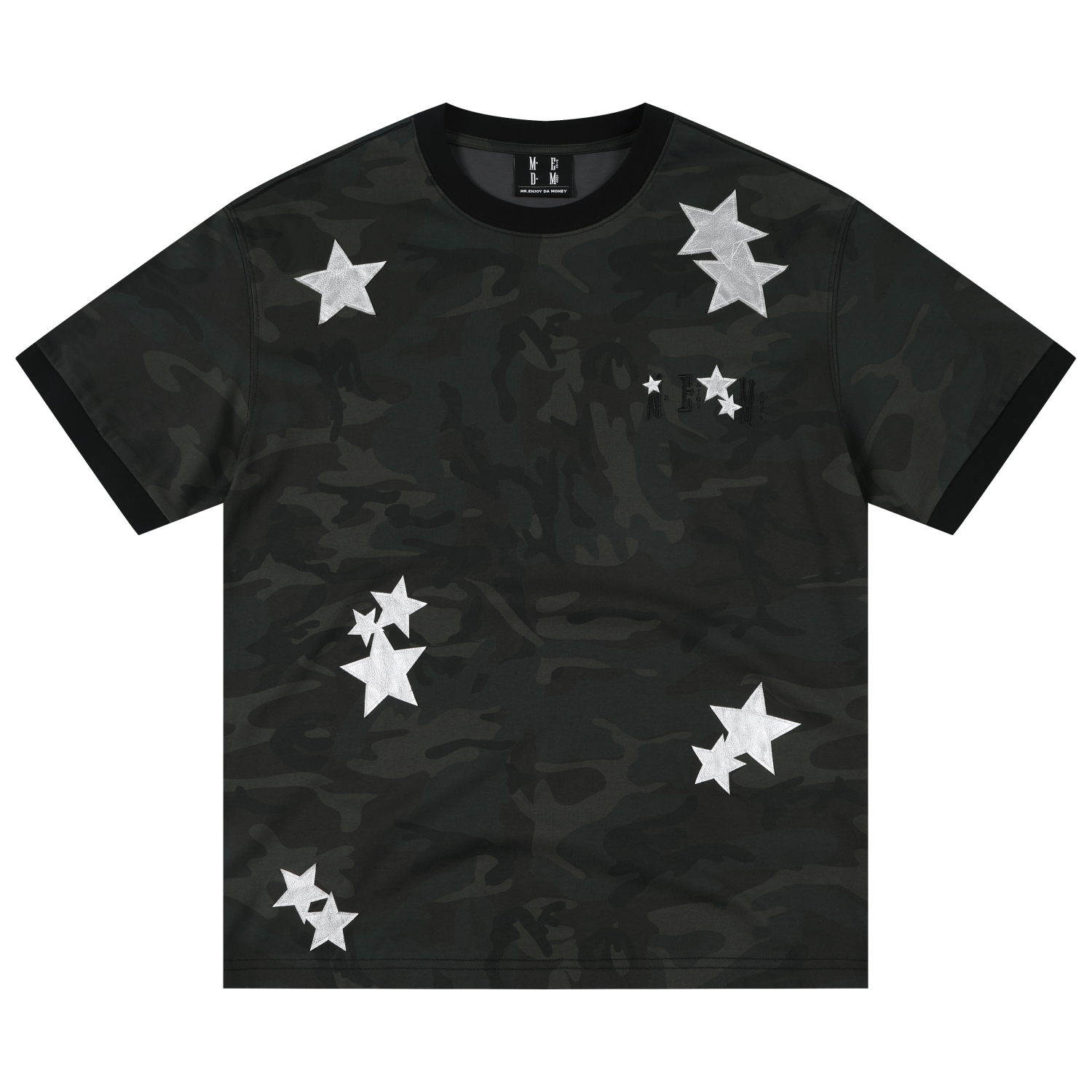 MEDM Camouflage Stars Lazy Embroidery Loose Tee