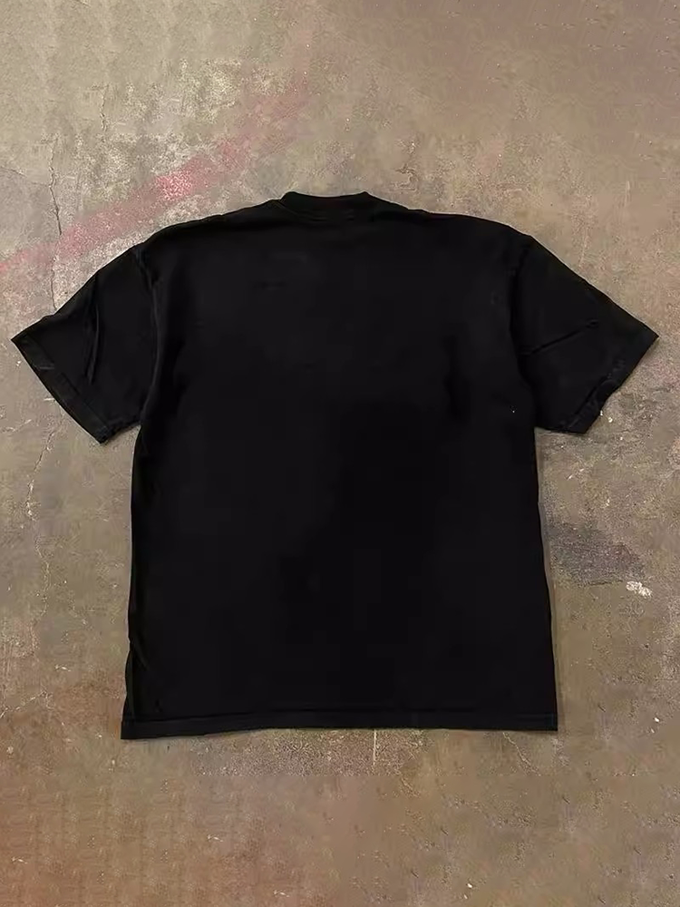 UPUPXIA Vintage Letter Print Loose Tee