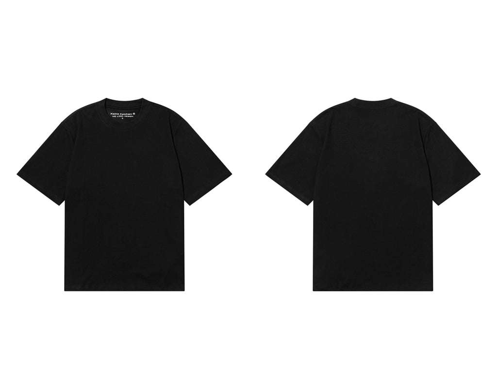 NO LOGO Small Neckline Short and Wide Casual Tee