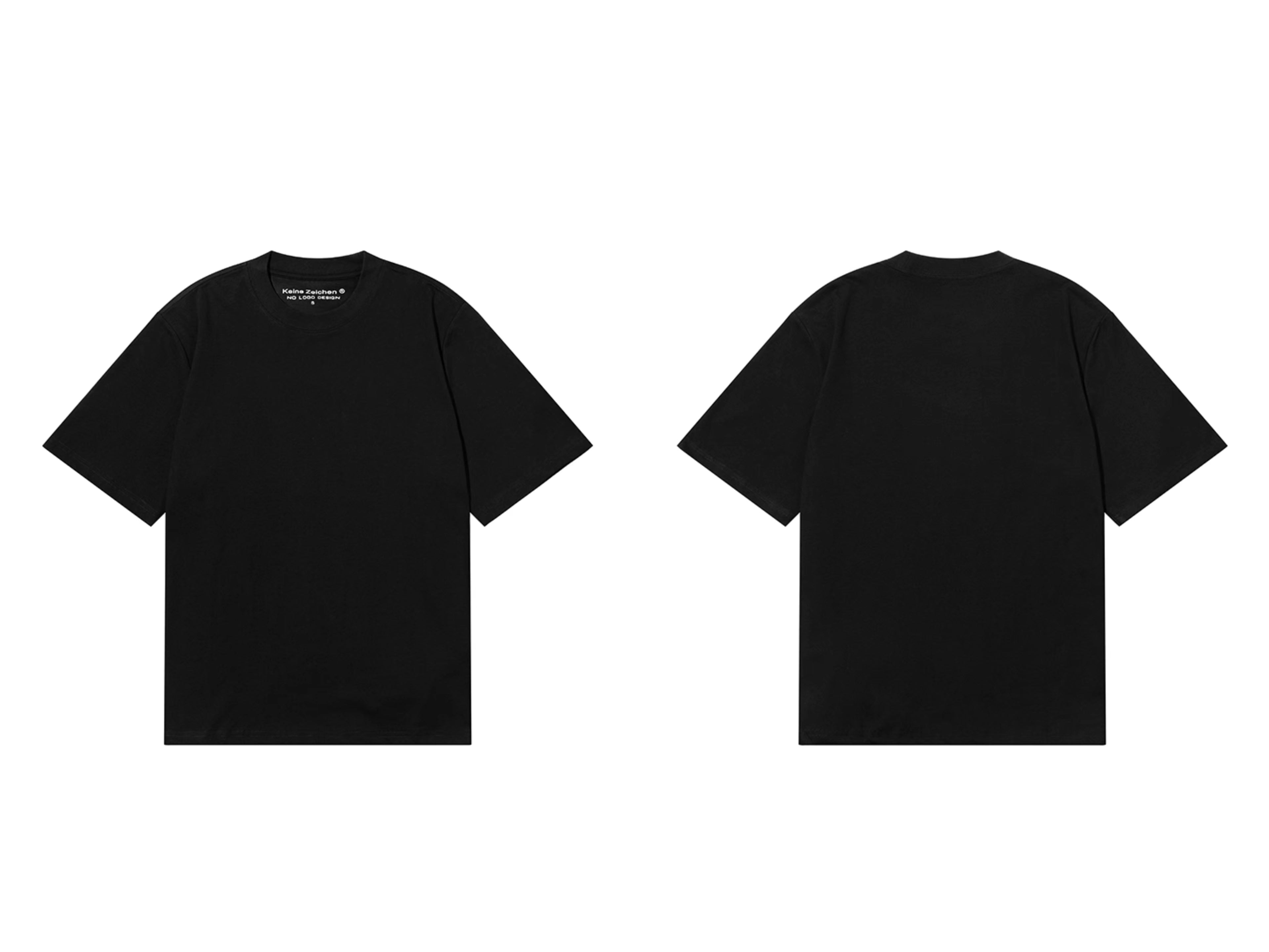 NO LOGO Small Neckline Short and Wide Casual Tee