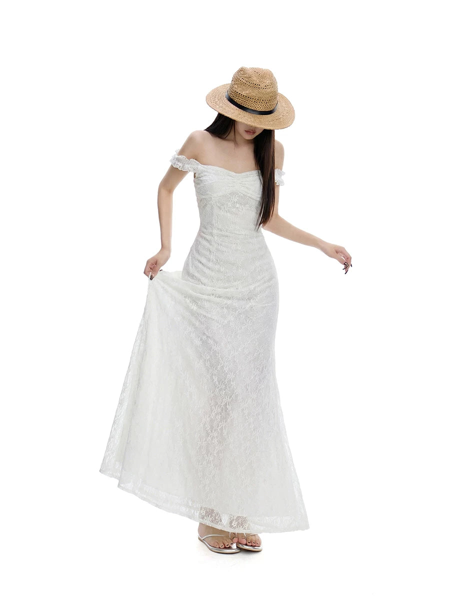 WITHMIN Lace Waist Suspender Dress