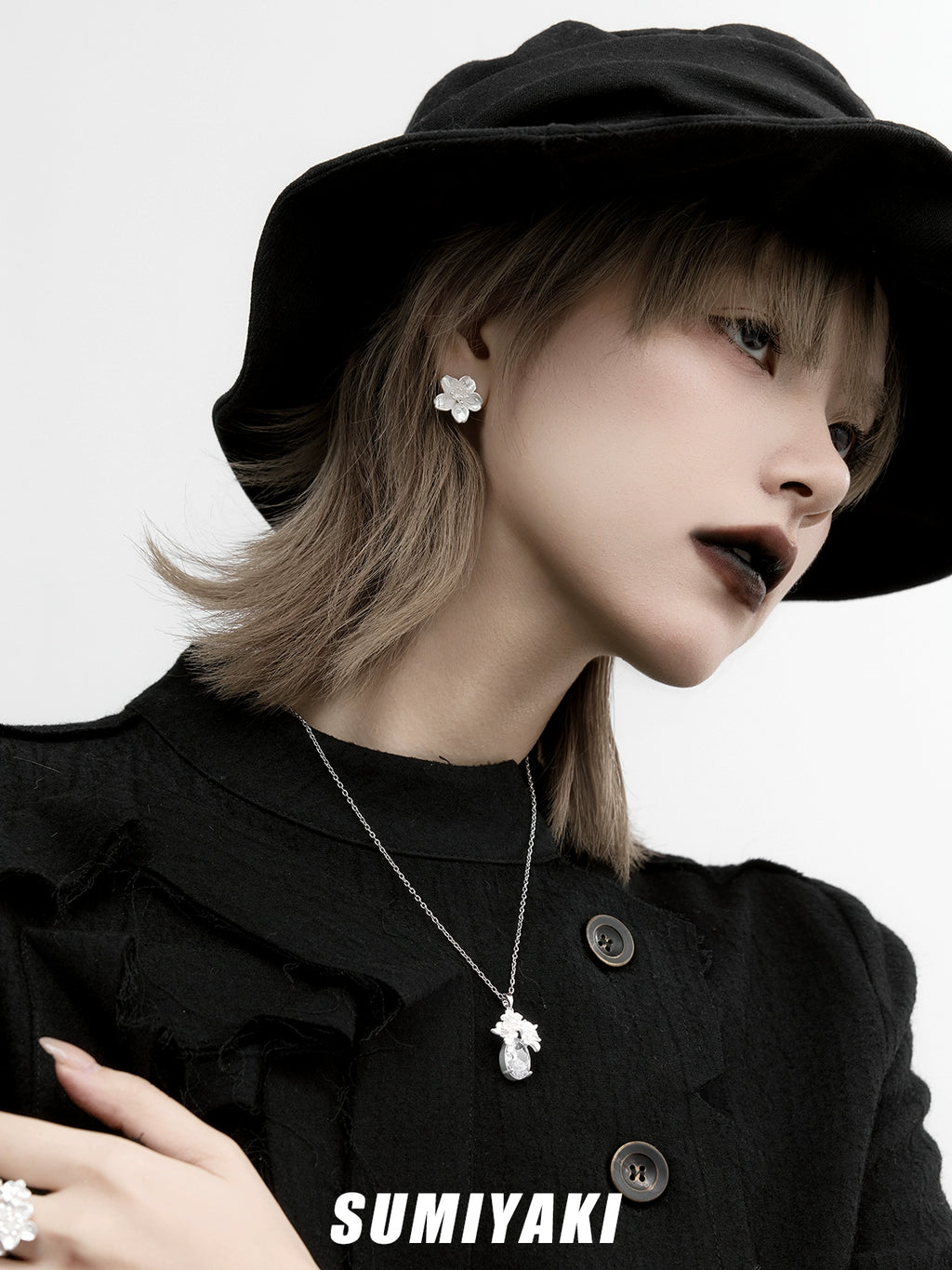 SUMIYAKI Sakura Three-dimensional Flower Earrings