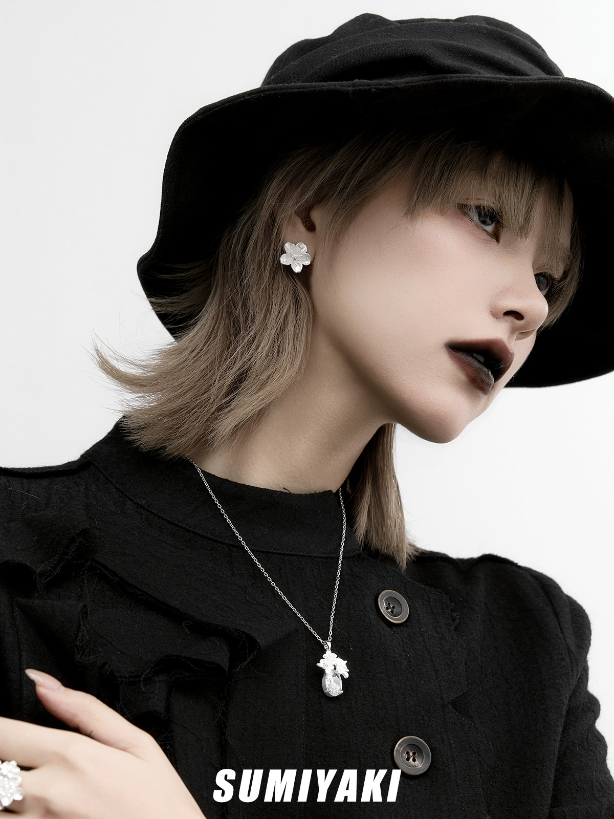 SUMIYAKI Sakura Three-dimensional Flower Earrings