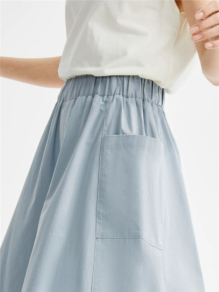 Giordano High Waist Wide Leg Elastic Waist Thin Cropped Pants