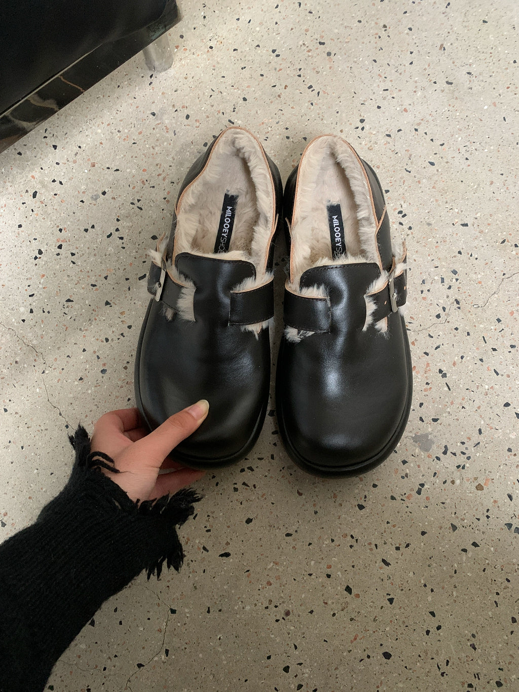 Milooey Thick-soled Velvet One-pedal Fluffy Shoes