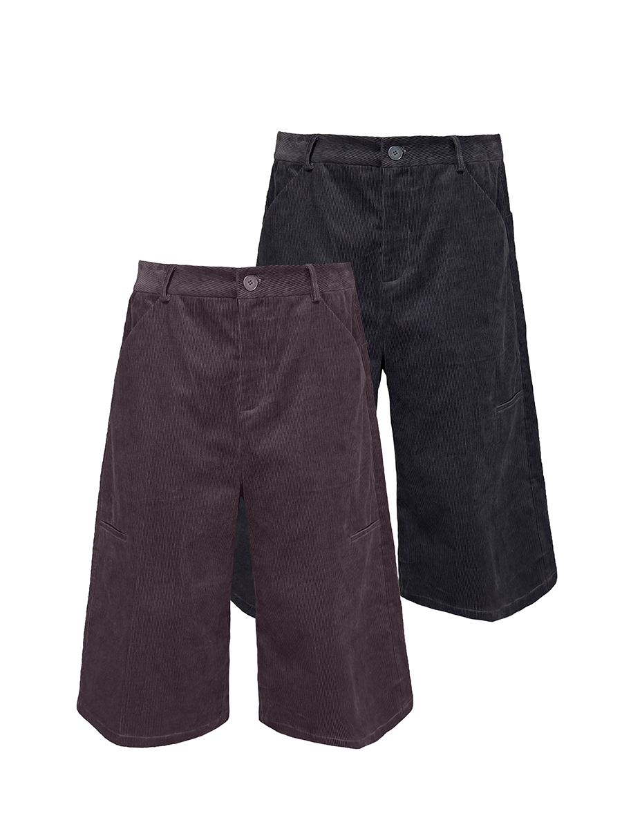 JCAESAR Striped Corduroy Cropped Pants