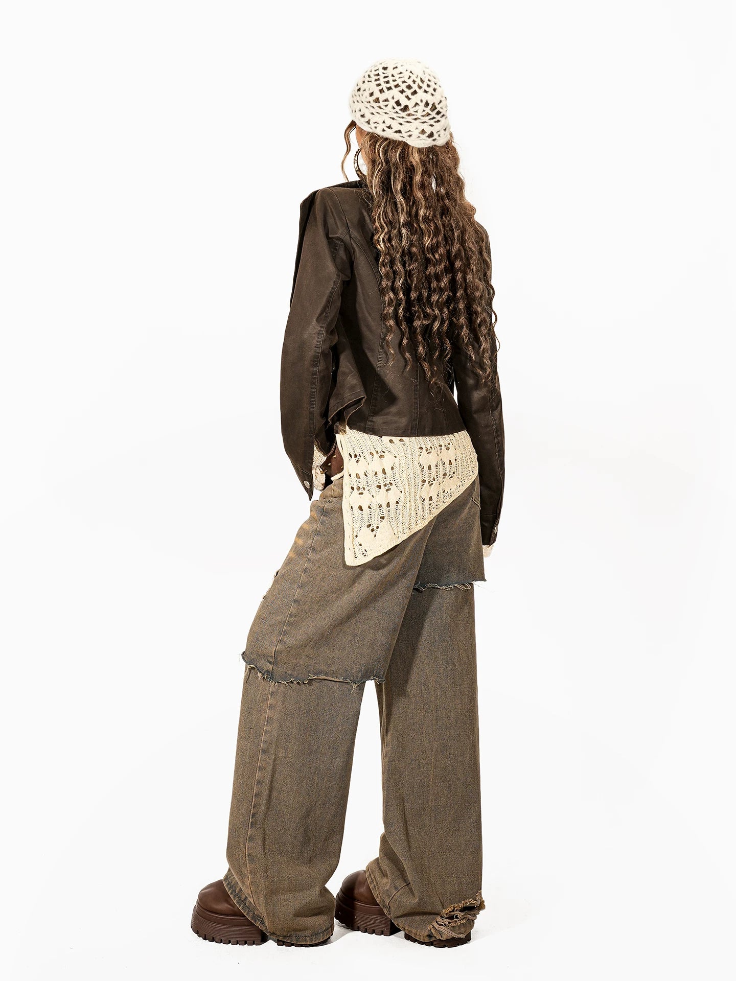 Arielink Vintage Suede Lapel Leather Jacket