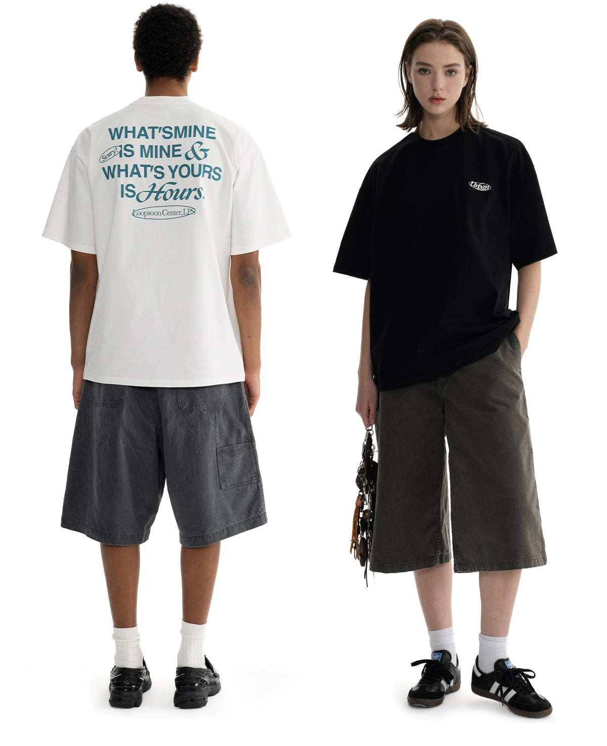 Loopsoon Printed Letter Loose Versatile Tee