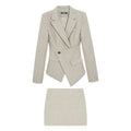 LLROGE Temperament Woolen Blazer Suit Skirt Suit