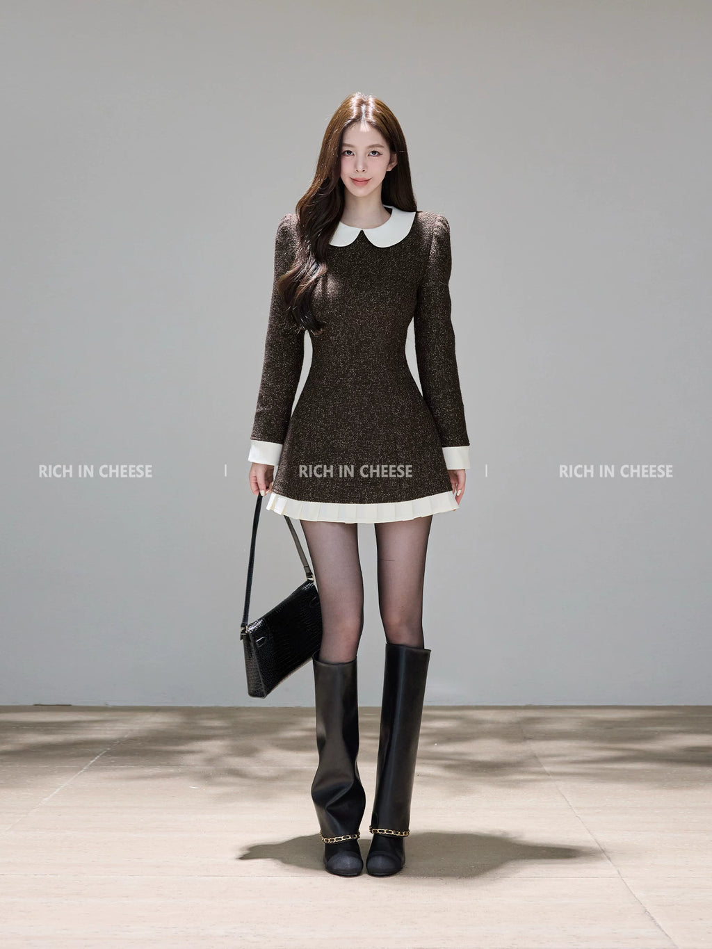 RICH IN CHEESE Waist A Word Dress