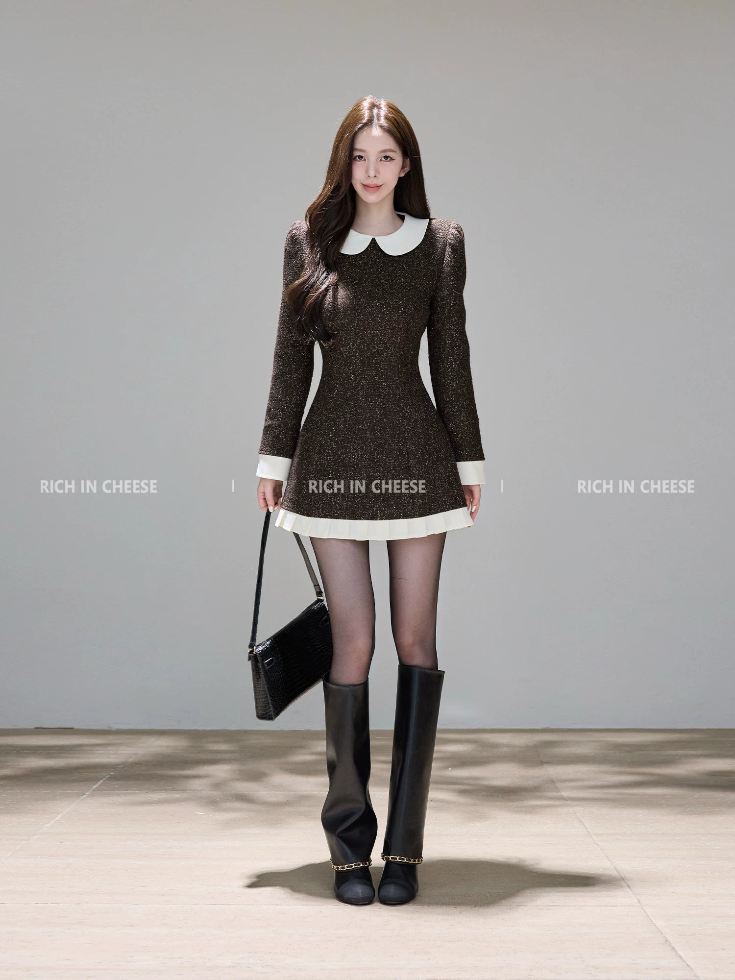 RICH IN CHEESE Waist A Word Dress