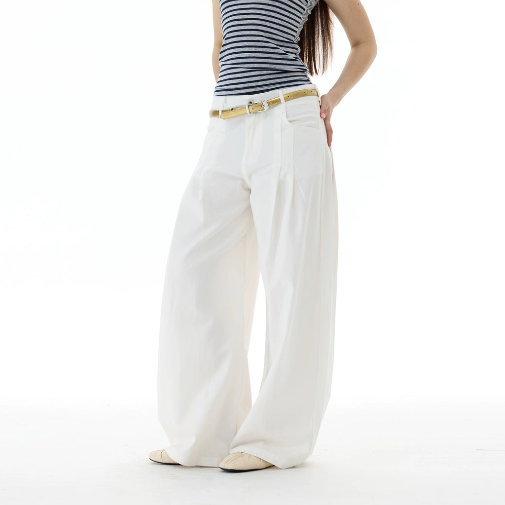 WLNEXT Comfortable Loose Pleated Casual Pants
