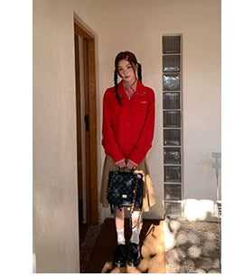 KANO Fake Two-piece Plaid Shirt Spliced Jacket