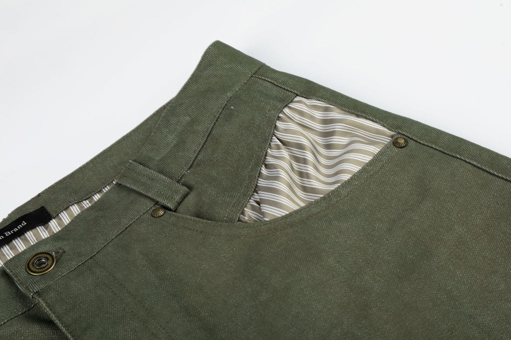 11KN Retro Loose Contrasting Color Flanged Wide-leg Pants