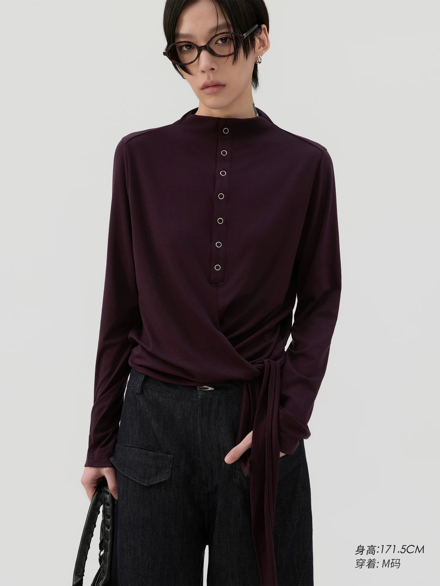 Sameuoo Hem Strap Casual Long Sleeve