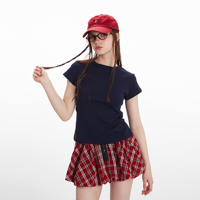 Nariele Slim Round Neck Short Tee