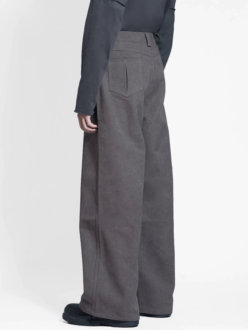 ETHEREAL PRODUCTION Corrugated Loose-cut Leg Canvas Casual Overalls