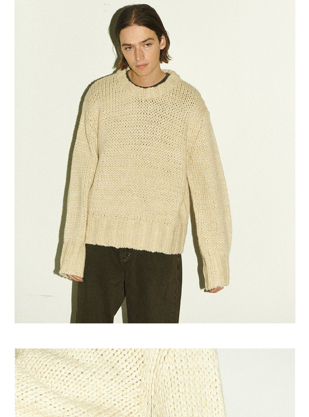Anniehall Vintage Short Wide Crop Sweater