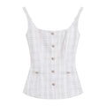 LLROGE Square Neck Suspender High Waist Skirt Set