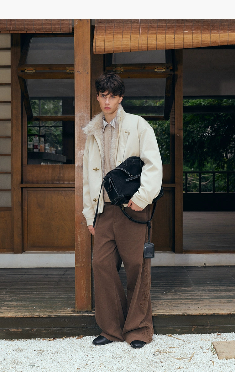 KREATE Aircraft Buckle Pu Leather Jacket