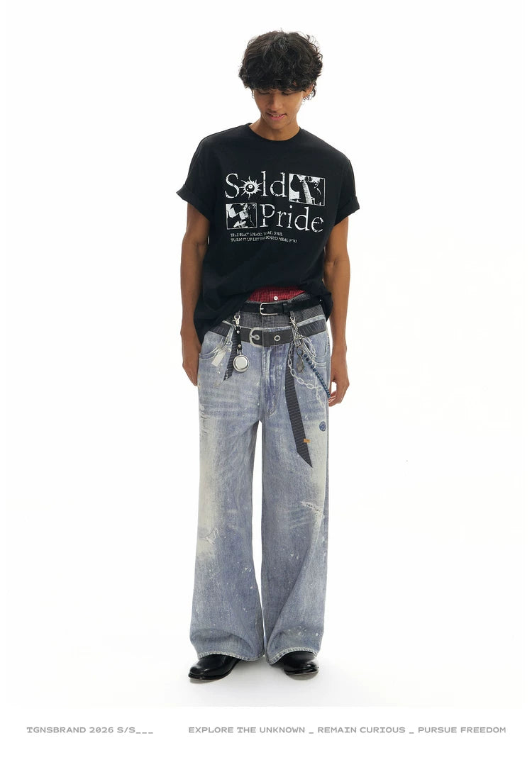 TGNS Retro Band Font Print Casual Tee