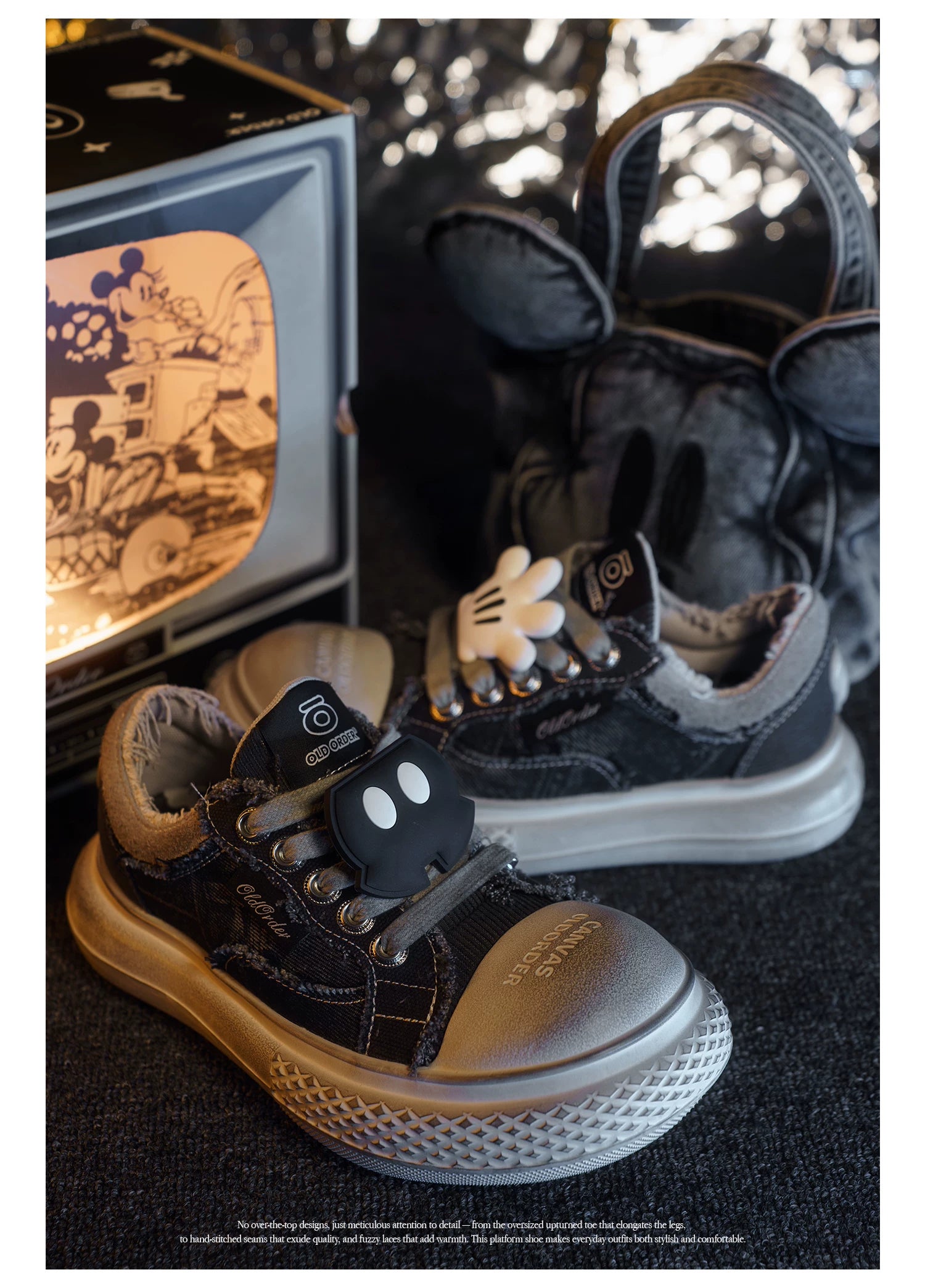OLDORDER Thick-soled Heightening Big-head Casual Shoes