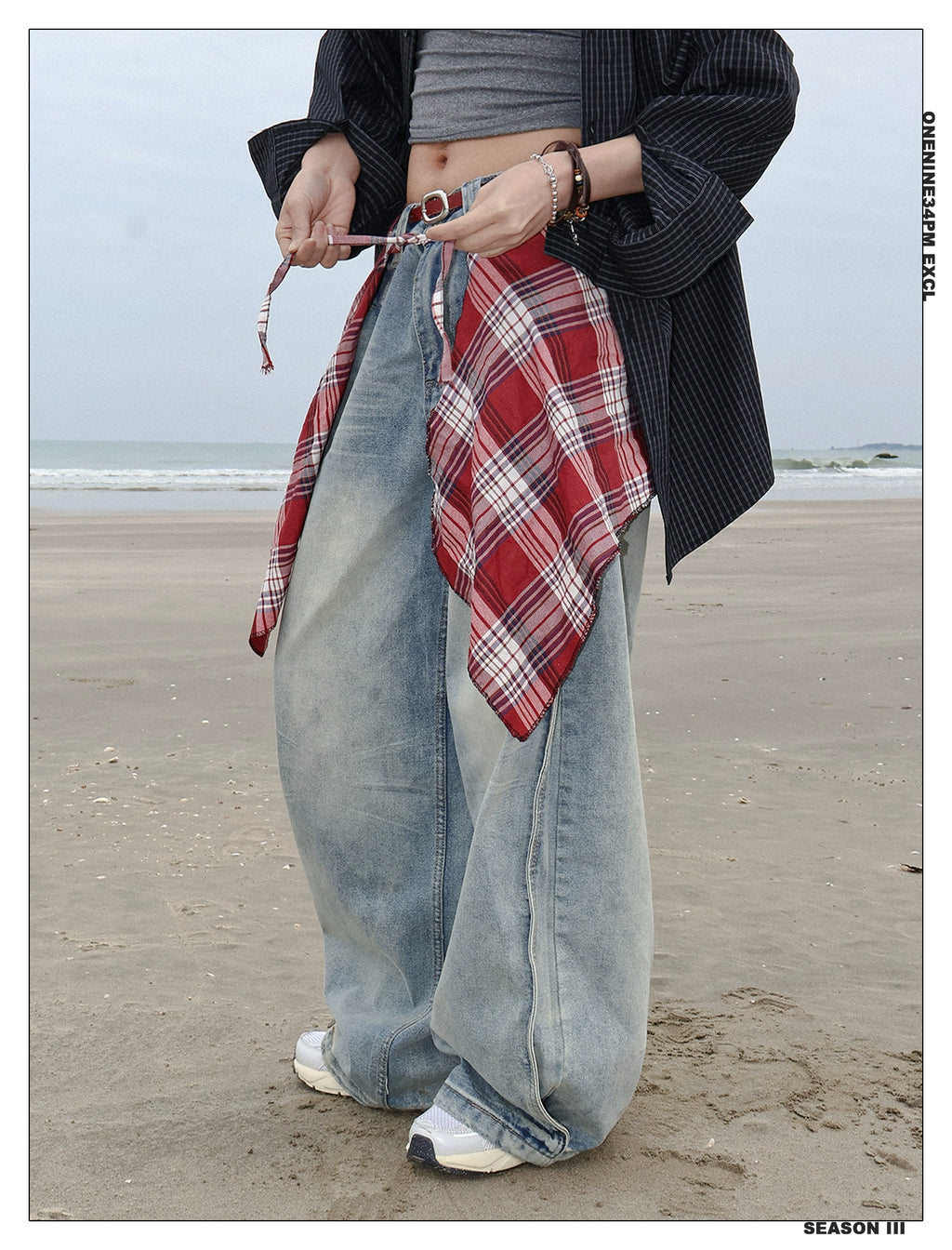 ONENINE34PM Old Cat Whisker Retro Loose Straight Jeans