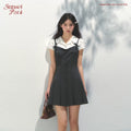 SunsetPark College Fake Two-piece Pleated Dress