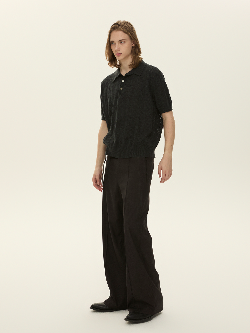 Set for Life Retro Polo Short Wide Lapel Tee