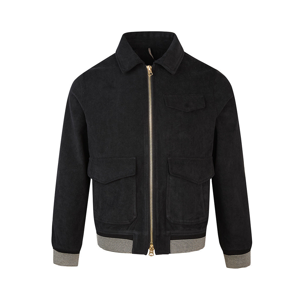 EME Vintage Suede Short Wide Shoulder Jacket