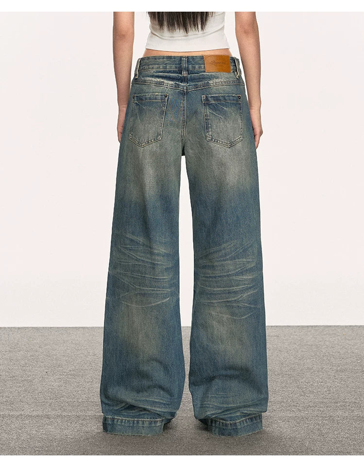 Anna Aneae High Waist Straight Wide Leg Jeans