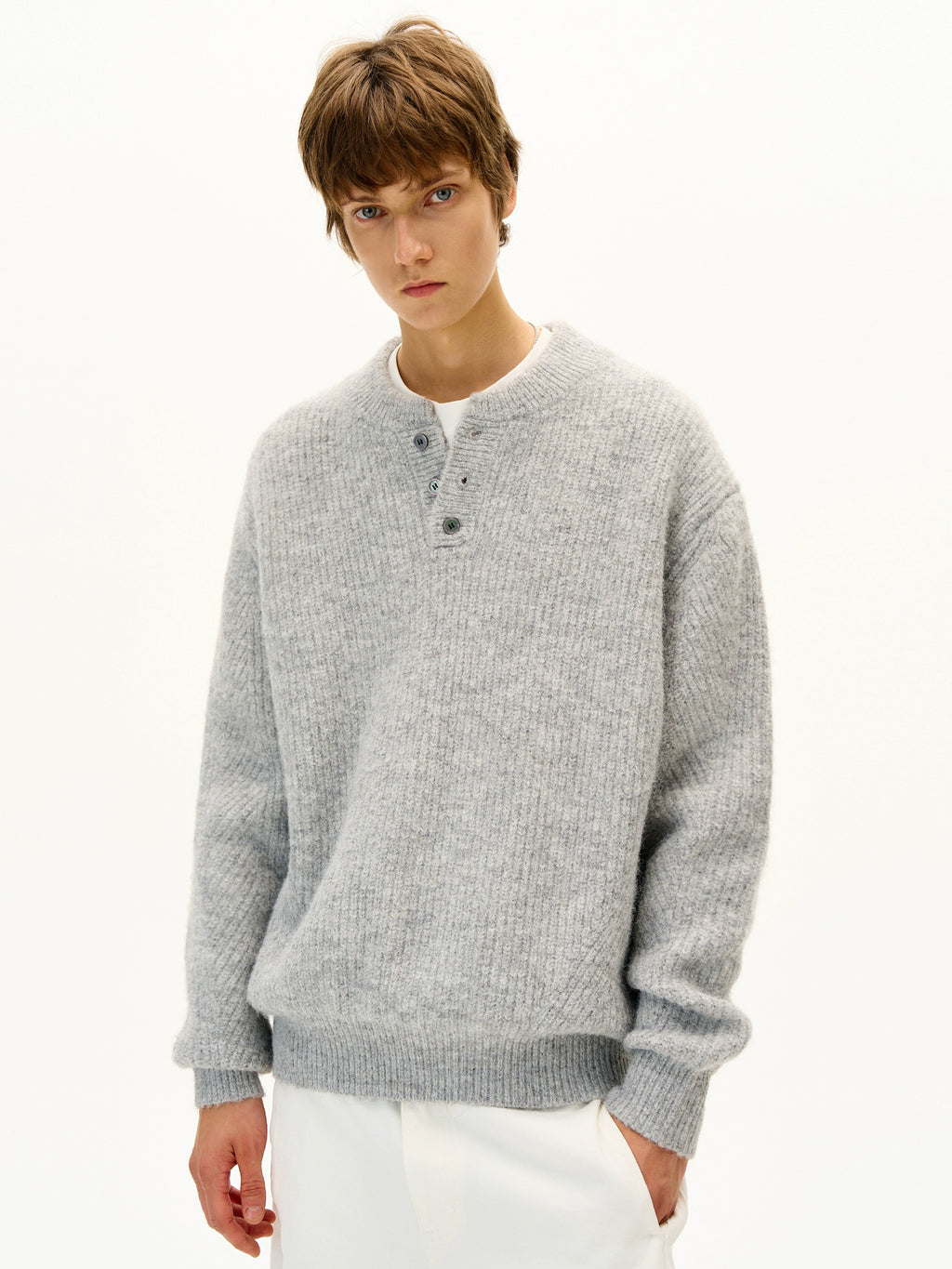 MADWITCH Henry Collar Lazy Wind Knitted Sweater