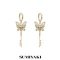SUMIYAKI Three-dimensional Butterfly Key Temperament Earrings
