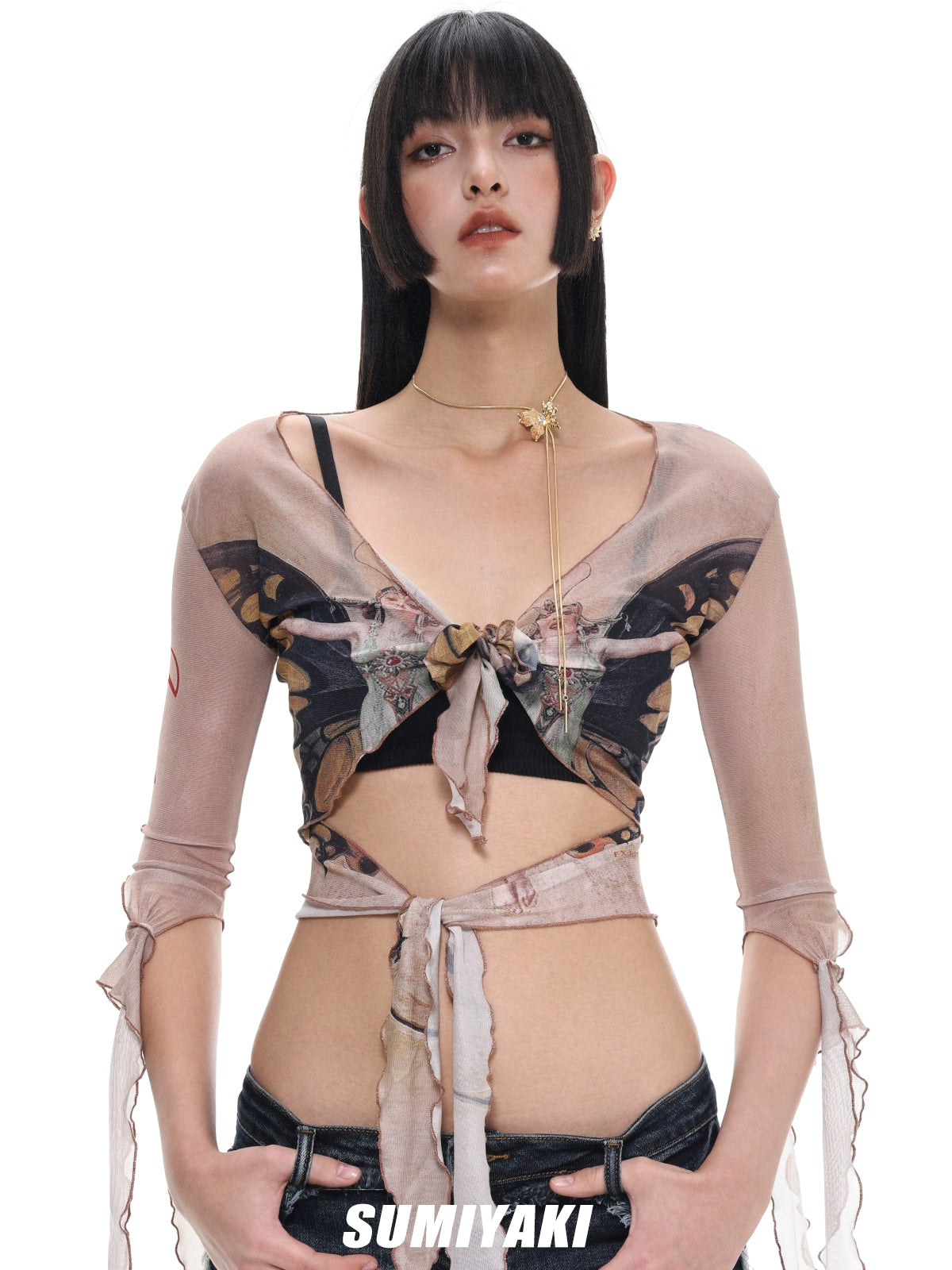SUMIYAKI Butterfly Pull Rope Necklace