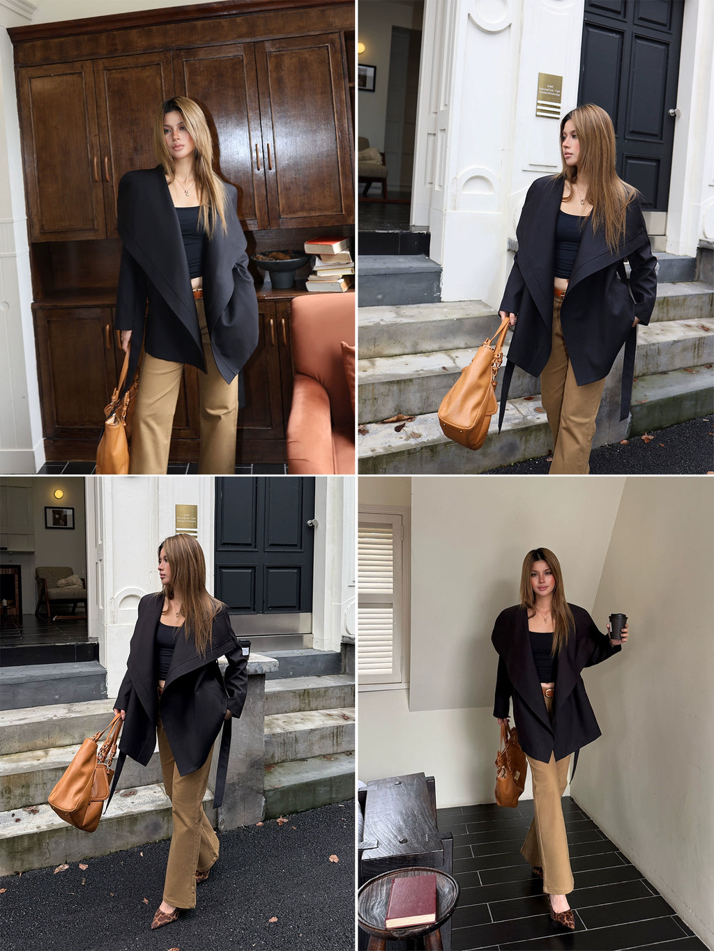 Audwyn Loose and Thin Lace-up Waist Suit Coat