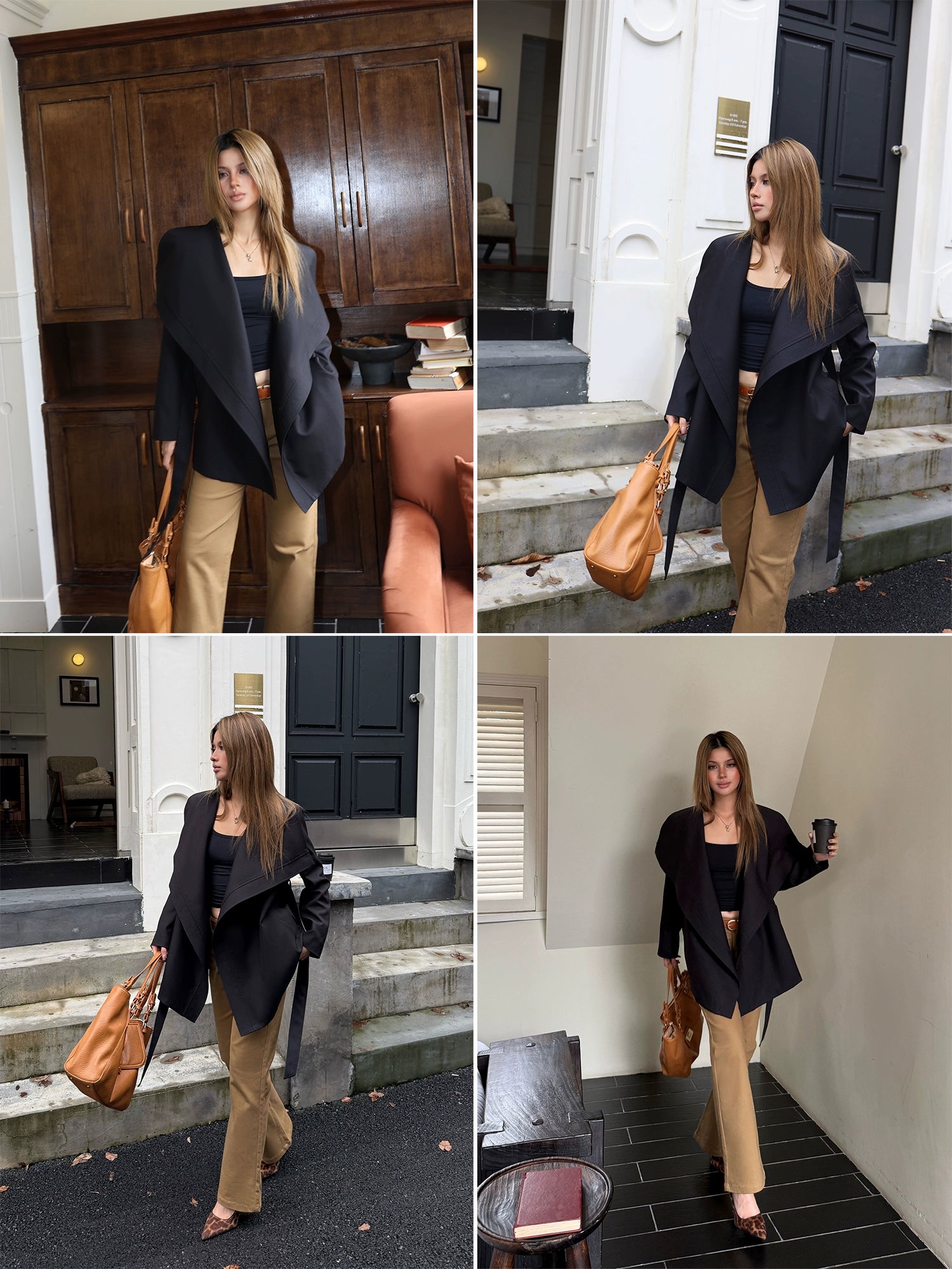 Audwyn Loose and Thin Lace-up Waist Suit Coat