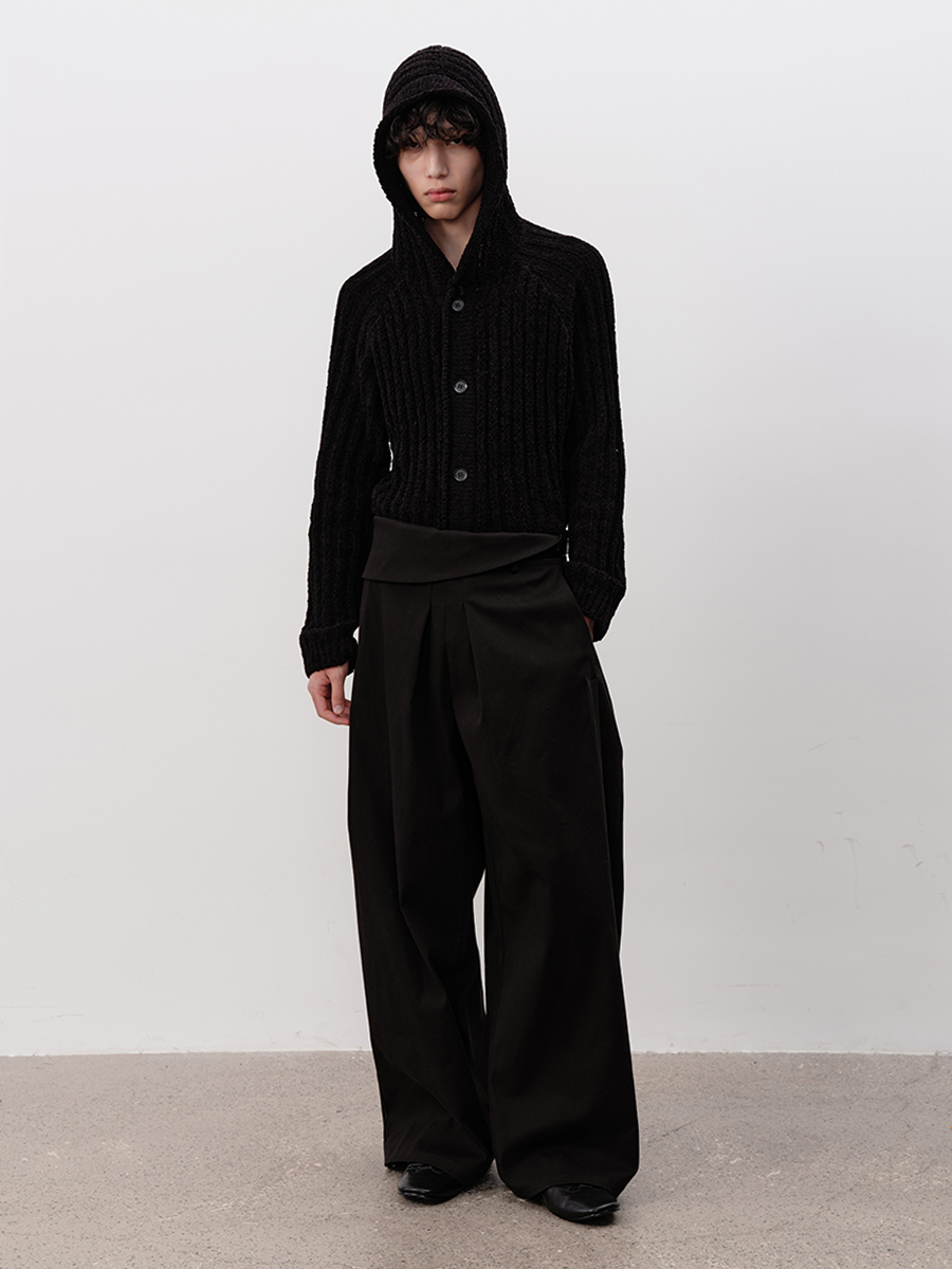 JCAESAR Waist-turned Pleated Straight-leg Slacks