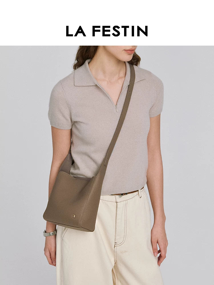 La Festin Niche Leather Messenger Bag