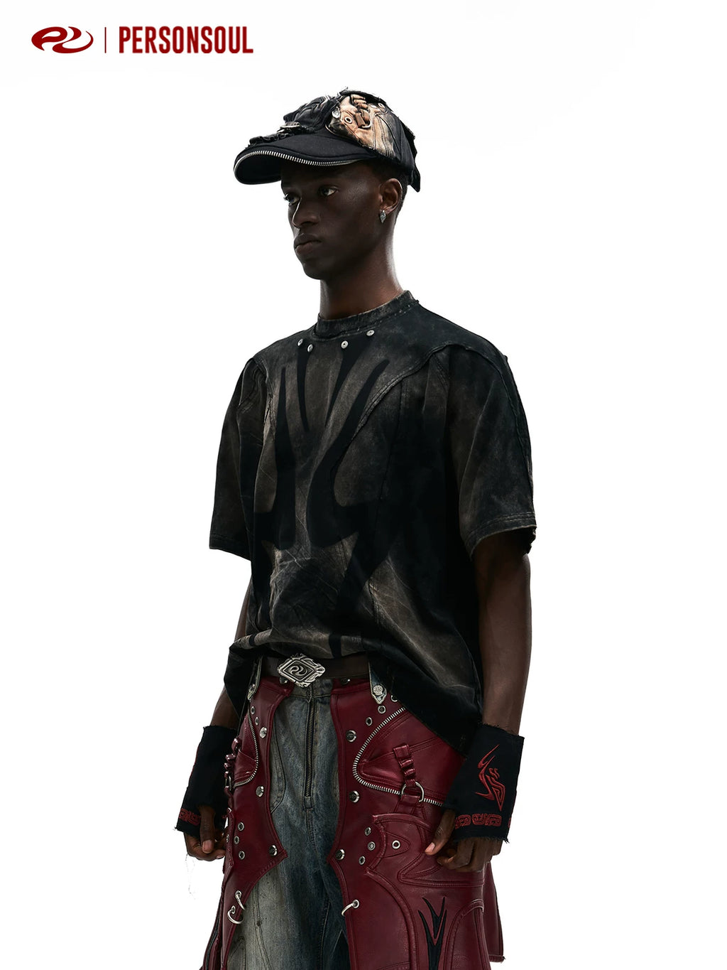 PERSONSOUL Retro Old Loose Tee