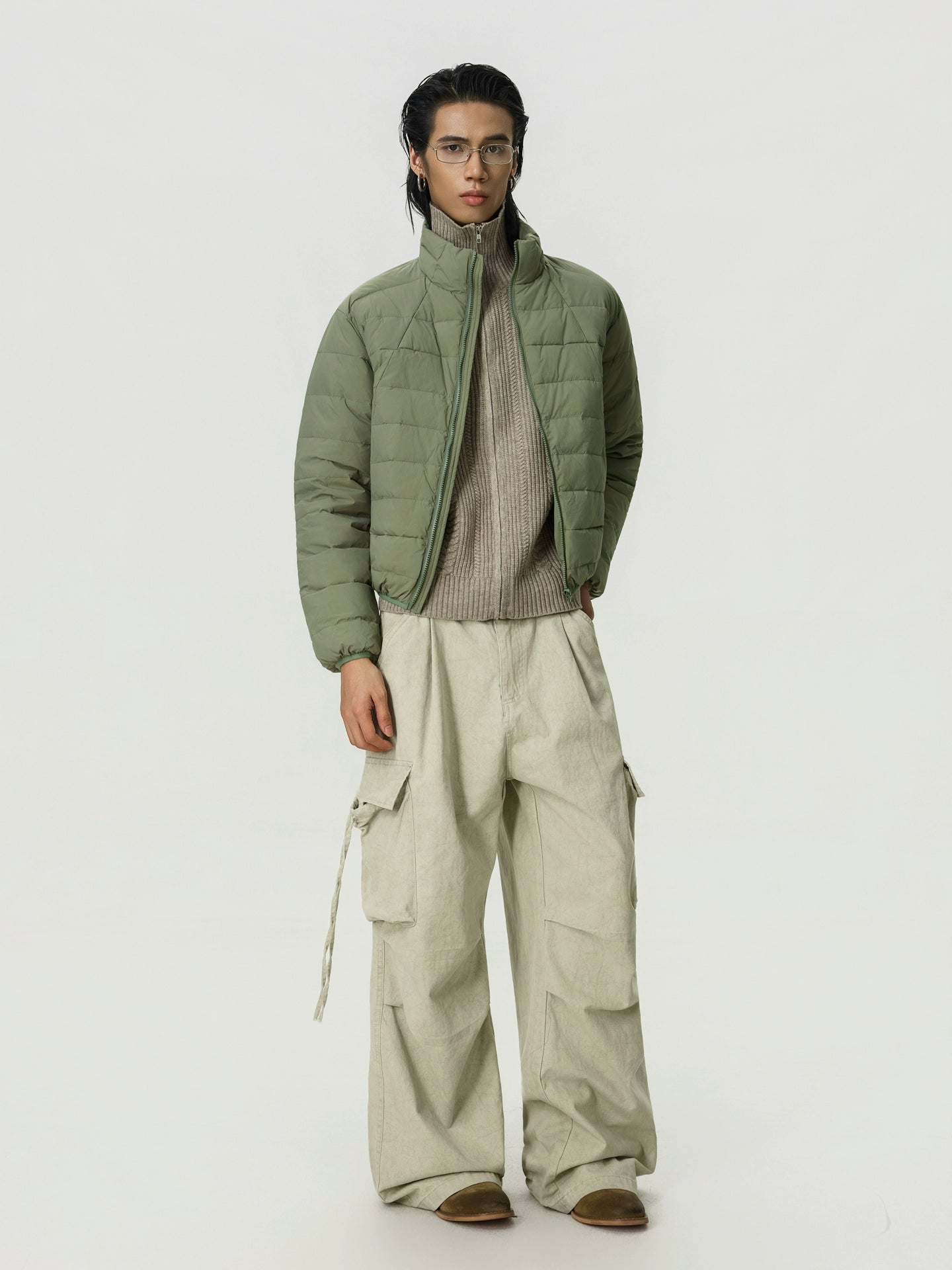 BTSG Retro Stand-up Collar Down Jacket