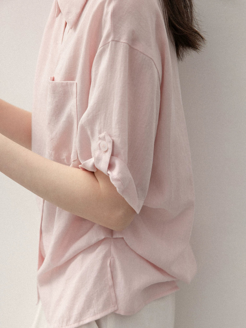 Cantonstory Temperament Lapel Medium Sleeve Shirt