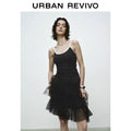 URBAN REVIVO Contrasting Splicing Slim Skinny Vest
