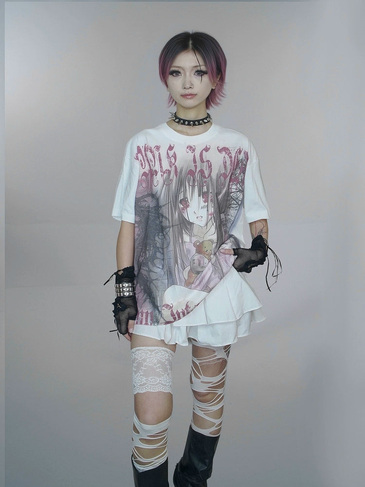 WEBBAR Punk Print Loose Tee